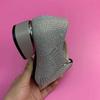 Hollowed Out Mesh Yarn High Heeled Sandals Water Diamond Breathable Low Heel Pointed Head New Fashion Summer