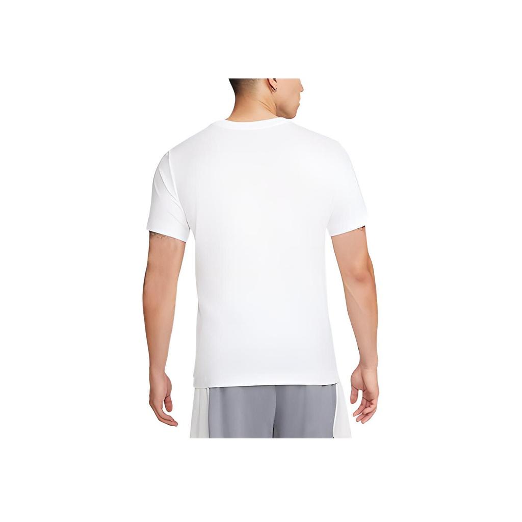 Nike Alphabet Logo Print Crew Neck Short Sleeve T-Shirt Men Tops White DR7643-100