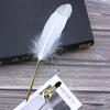 1 Set Multicolor Retro Quill Dip Pen Turkey Feather Pen Quill Oblique + 5 Nibs+ Pen Set Gift Writing Tools Office School Supply
