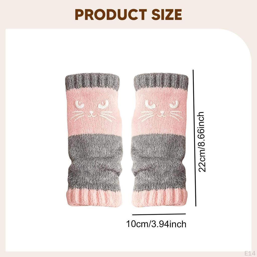 Fingerless Gloves Cold Weather Fashion Wrist Warmer Knit Sleeves for Women