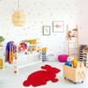 Irregular Shape Plush Faux Rabbit Fur Rug for Bedroom/Living Room