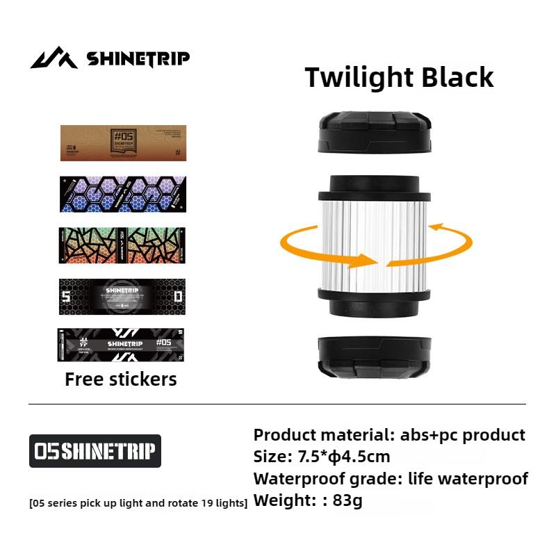 ShineTrip Portable Magnetic Camping Light , Rechargeable Rotating Tent Lamp & Artistic Stainless Steel Stand for Outdoor Hiking