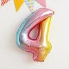Korean Xiaohongshu 30-inch Rainbow Gradient Number Balloons for Children's Birthday Party Photo Decor.