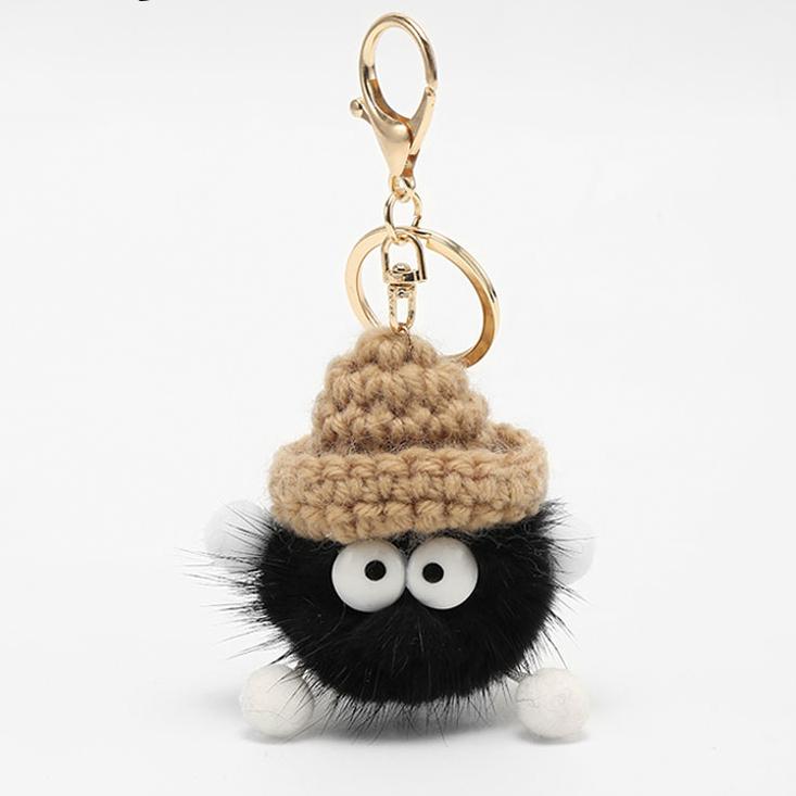 Craftsmanship Workshop New Year Gift Small Coal Ball Bag Pendant Bookbag Cute Ugly Thing Doll Pendant Keychain