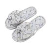 Broken flower bow women's rubber bottom three-layer thickened fabric slippers indoor wooden floor open slippers