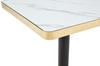 Square Dining Table UV Panel Marble Look Metal Frame Modern