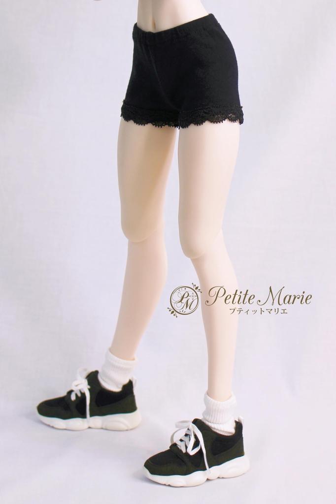 [Petite Marie] 13 DD Compatible, 1-Minute Length, Lace-Trimmed Leggings, Black, Tights, Fitness Pants, Daily Pants, Casual Pants, 60cm Doll, BJD,
