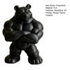 3D Printed Muscle Bear Statue Matte Black Fitness Ornament for Office Bookshelf Gym