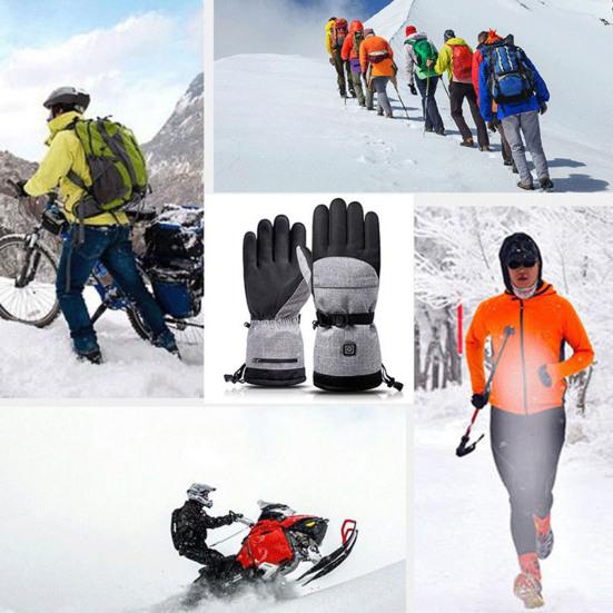 Electric Heated Gloves Battery Operated Winter Ski Gloves Waterproof Touchscreen Warming Gloves for Outdoor Motorcycle Hiking