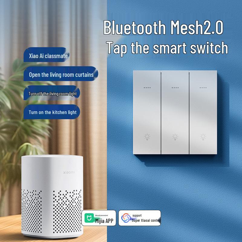 Smart Switch Panel Mesh2.0 Connects To Mijia App, Supports Voice Control, Dual Control, and Zero-fire Version with Bluetooth.
