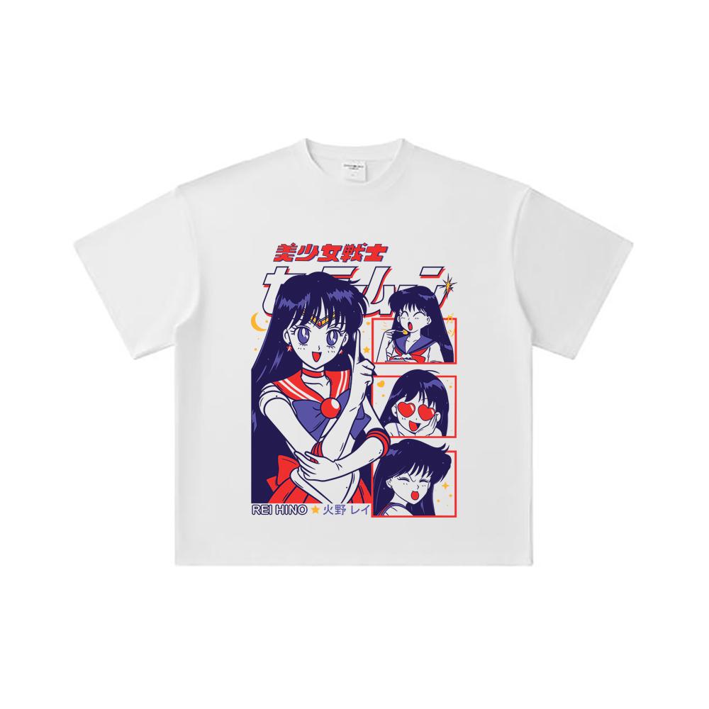 260 GSM Double Yarn 32 Count 100% Cotton Rei Hino Print Unisex Heavy Cotton T Shirt