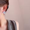 INS Stylish Statement Earrings For Women Multi Color Gridiron Plaid Enamel Metal Heart Shape Stud Casual Daily Fashion Jewelry