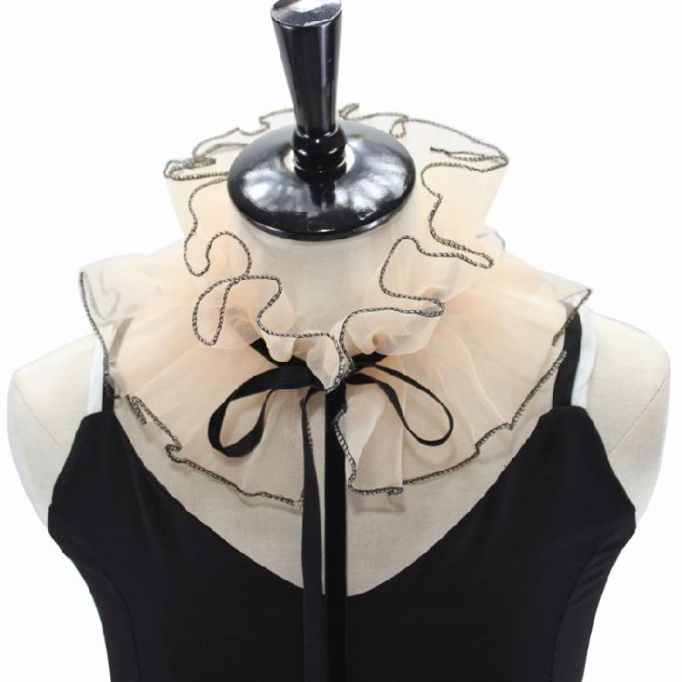 Adjustable Tie Ruffled Collar Organza For Victorian Age Costumes and Cosplay Halloween Accessory Collar