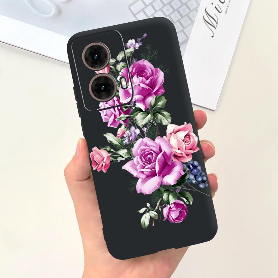 For Motorola Moto G85 5G Case 2024 Fashion Flower Marble Soft Silicone Camera Protection Phone Cover For Moto G85 XT2427-3 Coque