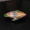 Retro clownfish ornament jewelry box with lid enamel collection jewelry storage box diamond-encrusted metal handicrafts