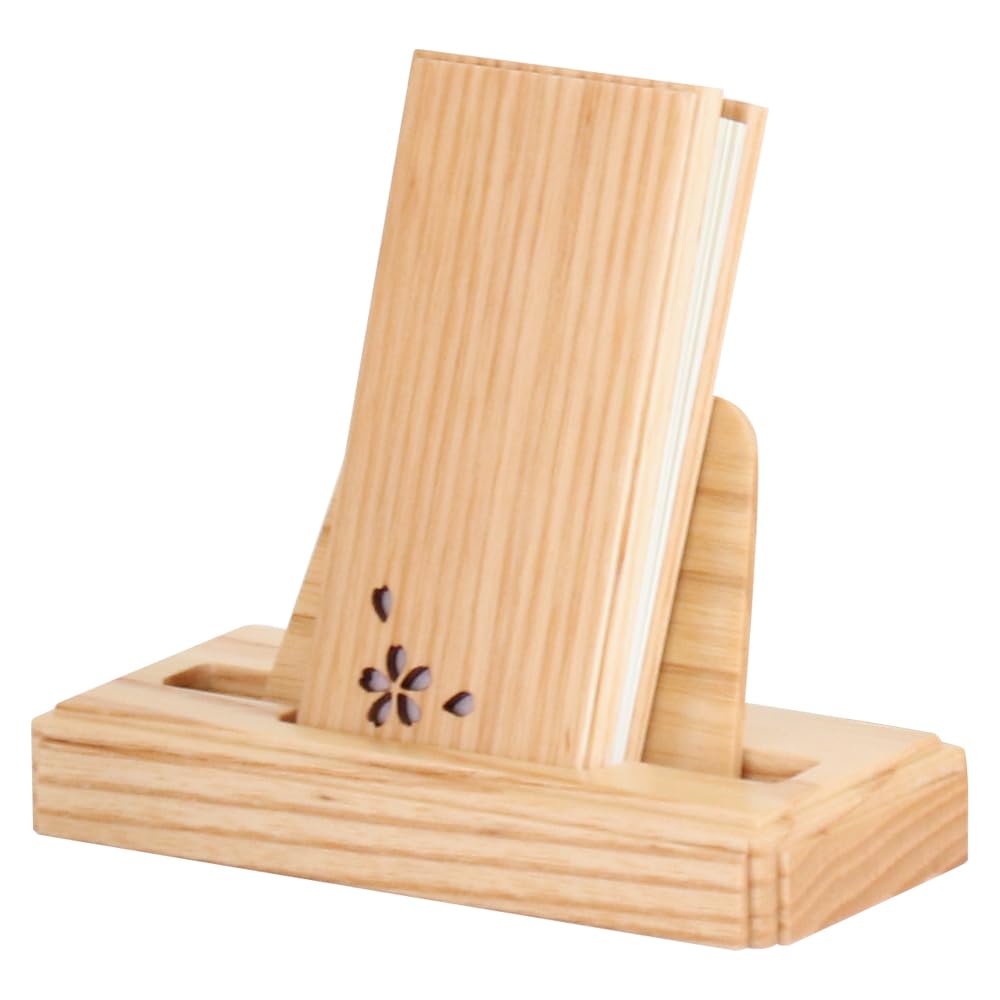 Modern Viewing Stand and Memorial Book Set with Cherry Blossom Carvings, Made of Oak Wood, Suitable for Memorial Books and Memorial Book Stands.
