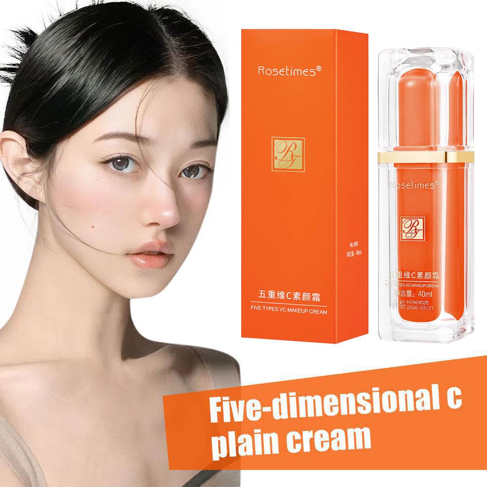 Five Vitamin C Brightening Cream Primer Primer Brightening Moisturizer Care Cream Natural Skin X3Y2