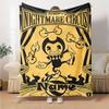 Custom Name Bendy and the Ink Machine Theme Printed Blanket - Perfect for Couch, Bed, Travel & Outdoor Use | Machine Washable, Cozy & Durable.
