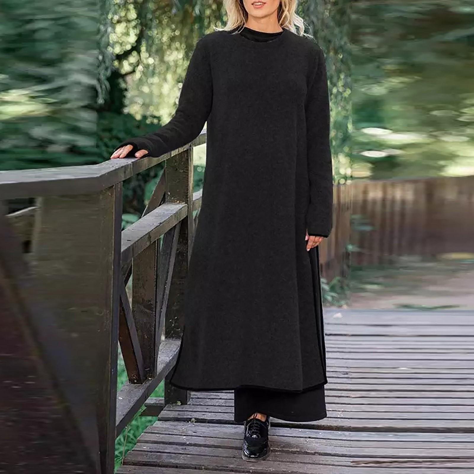 

Женская мода осень и зима свободные большие размеры вязаные кружева свободные большие размеры с капюшоном повседневное платье XXXXL чёрный