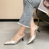 Fashion High Heel Women's Luxury Sandals Elegant Slingback Sandals Summer 2025 Pointed Toe Pumps Dress Shoes Women Zapatos De Mujer