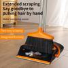 Family Upright Broom & Dustpan Set with Extra Long Handle for Indoor/Outdoor Use