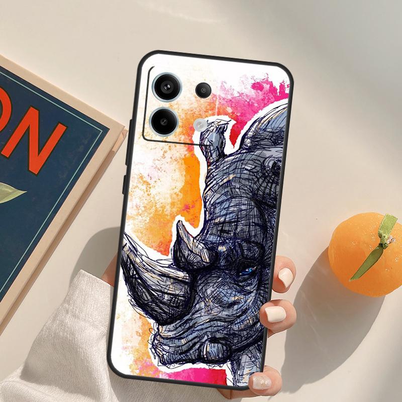Rough Rhinoceros Rhino Beast Funda For Xiaomi Redmi Note 14 13 9 10 11 12 Pro 9S 10S 11S 12S Redmi 13C 10C 12C 14C Case