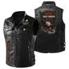 Spring and summer new unvelvet high-end locomotive leather jacket vest motorcycle rider Leha locomotive jacket vest