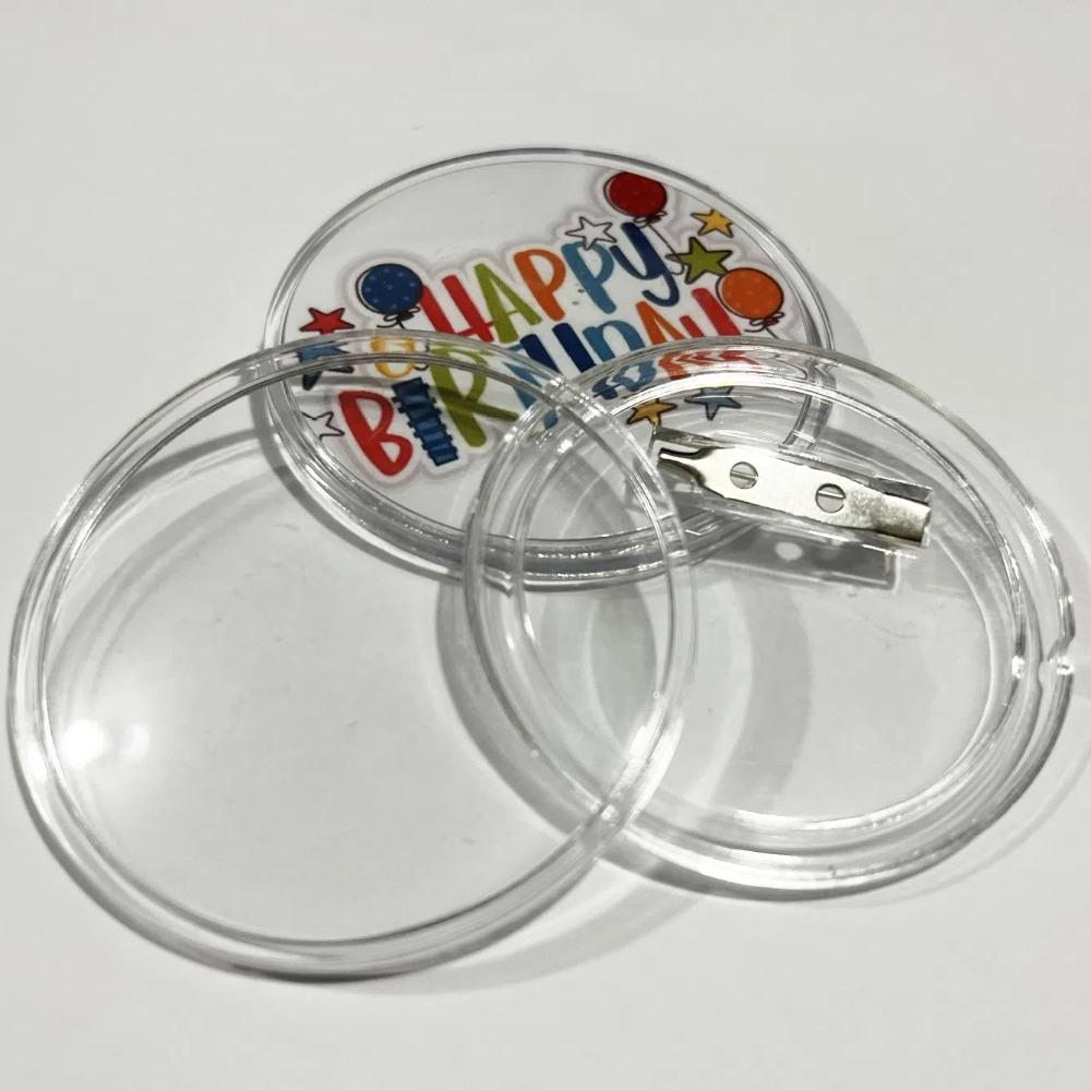 20pcs Creative Acrylic DIY Button Badges Art Jewelry DIY Painting Acrylic Badge High Transparency Handmade Clear Button Pin