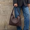 First Layer Cowhide Vegetable Basket Bag Women'S Large-Capacity Niche Crossbody Bucket Bag Strict Underarm Leather Commuter Shoulder Bag