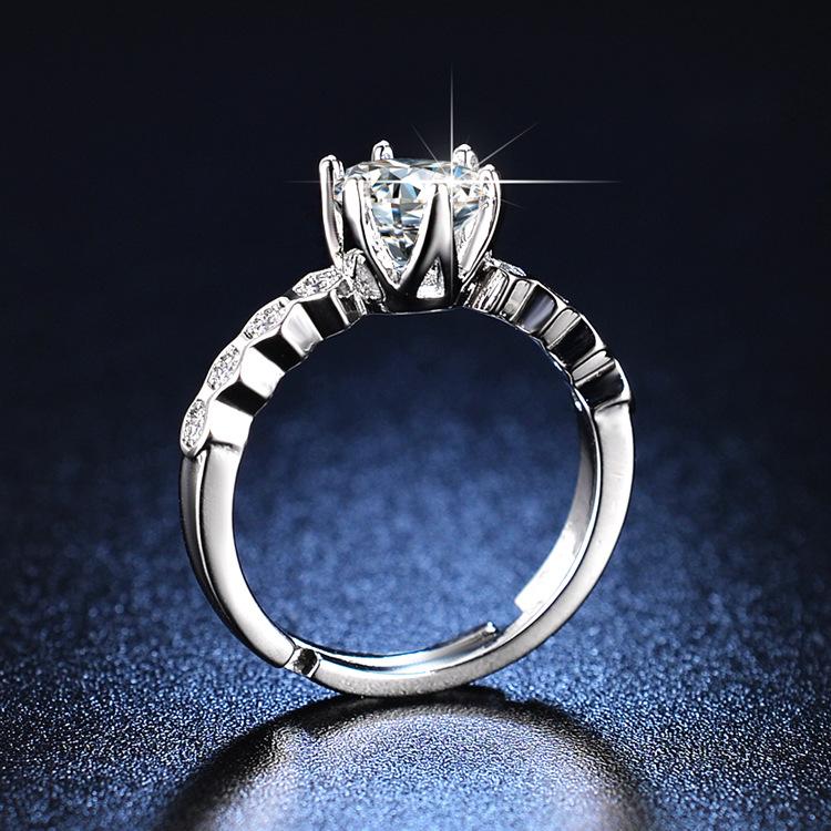 Specializing In Jewelry Open Honeycomb Design Queen Ring Six Claw Crown Wedding Ring Living Ring