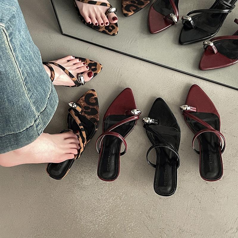 New fashionable versatile spring and summer wear comfortable high heels cool slippers with skirt temperament sandals