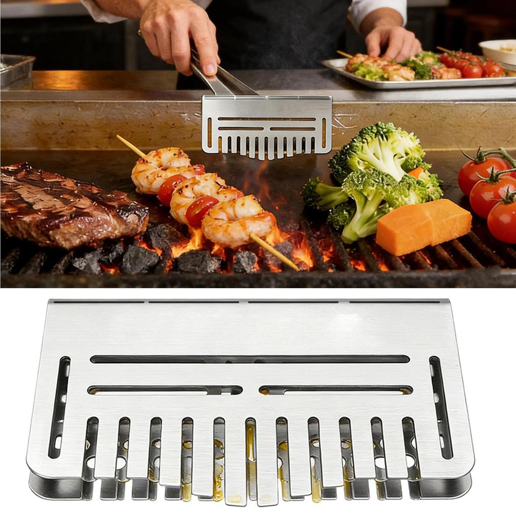 Grill Grease Gate Heavy Duty Rust-Resistant Easy-Install Stainless Steel Grease Gate for Backyard BBQ Camping Trips Park