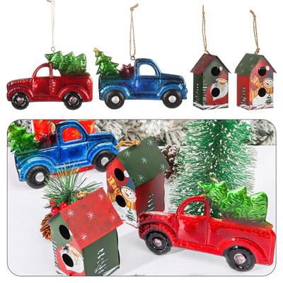Clause Snowman Xmas Tree Decorations Christmas Hanging Ornaments House Shape Truck Car Pendants