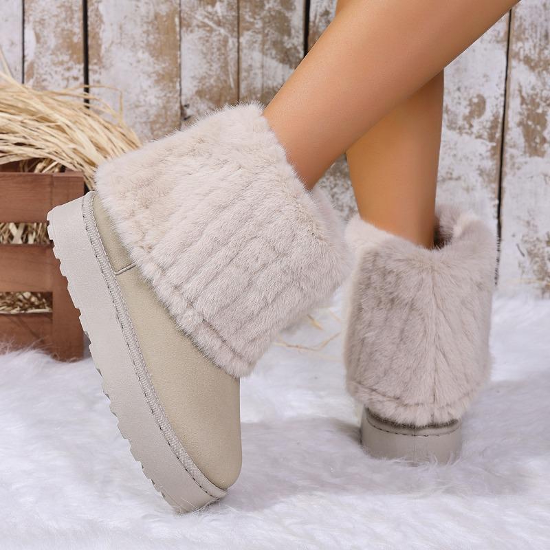 New Style Shoes Thick-soled Sleeve Plush Snow Boots Women's Mid-calf Boots