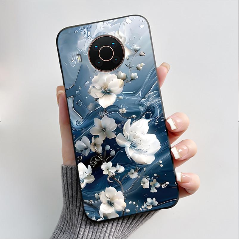 Printed Phone Case For Nokia X20/Nokia X10/Nokia X100/Nokia XR20 Capa Soft Silicone Black Shell Cover Cute Flower Cartoon Casing