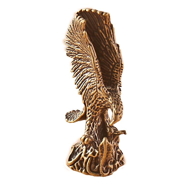 Retro Solid Brass Soaring Eagle Desk Ornament