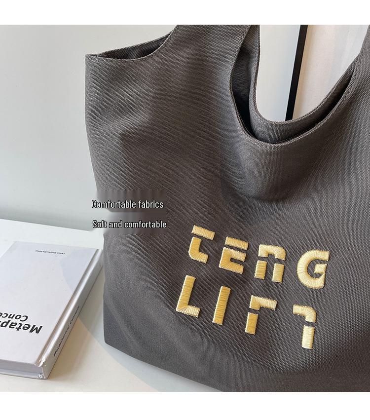 Koreanische lässige große Tragetasche: Damen 2025 Vielseitige Literarische Umhängetasche