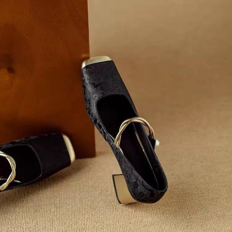 Temperament Mary Jane High Heels Women 2025 Spring New Chinese Late Evening Wind Fairy with Skirt Thick Heel Single Shoes