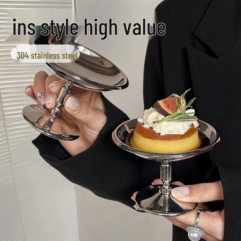 European Stainless Steel High-Foot Dessert Cup for Ice Cream and Pudding