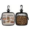 With Hook Dog Treat Bag Transparent Window Dog Print Portable Pet Snack Pouch Zipper Closure Multi-functional