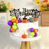 39pcs Halloween Cake Toppers 3D Pumpkin Bat Ghost Cake Balls Cake Decorations Happy Halloween Cake Topper For Party Supplies