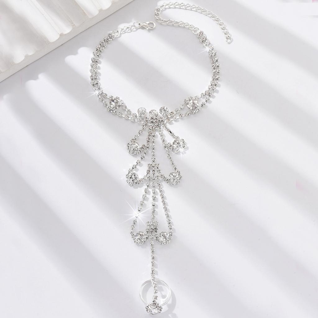 1PC Women's Fashion Trendy Geometric Foot Chain Zircon Accessories Suitable for Date, Party, Festival Gifts