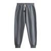 Donkergrijs Herfst en Winter Zware Kwaliteit Trekkoord Verdikt Pluche Fluweel Heren- en Dames Trendy Casual Smalle Pijpen