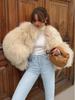 2024 Women's Elegant Solid Color Fur Coat: European & American Style, Long-Sleeved, Winter Warmth