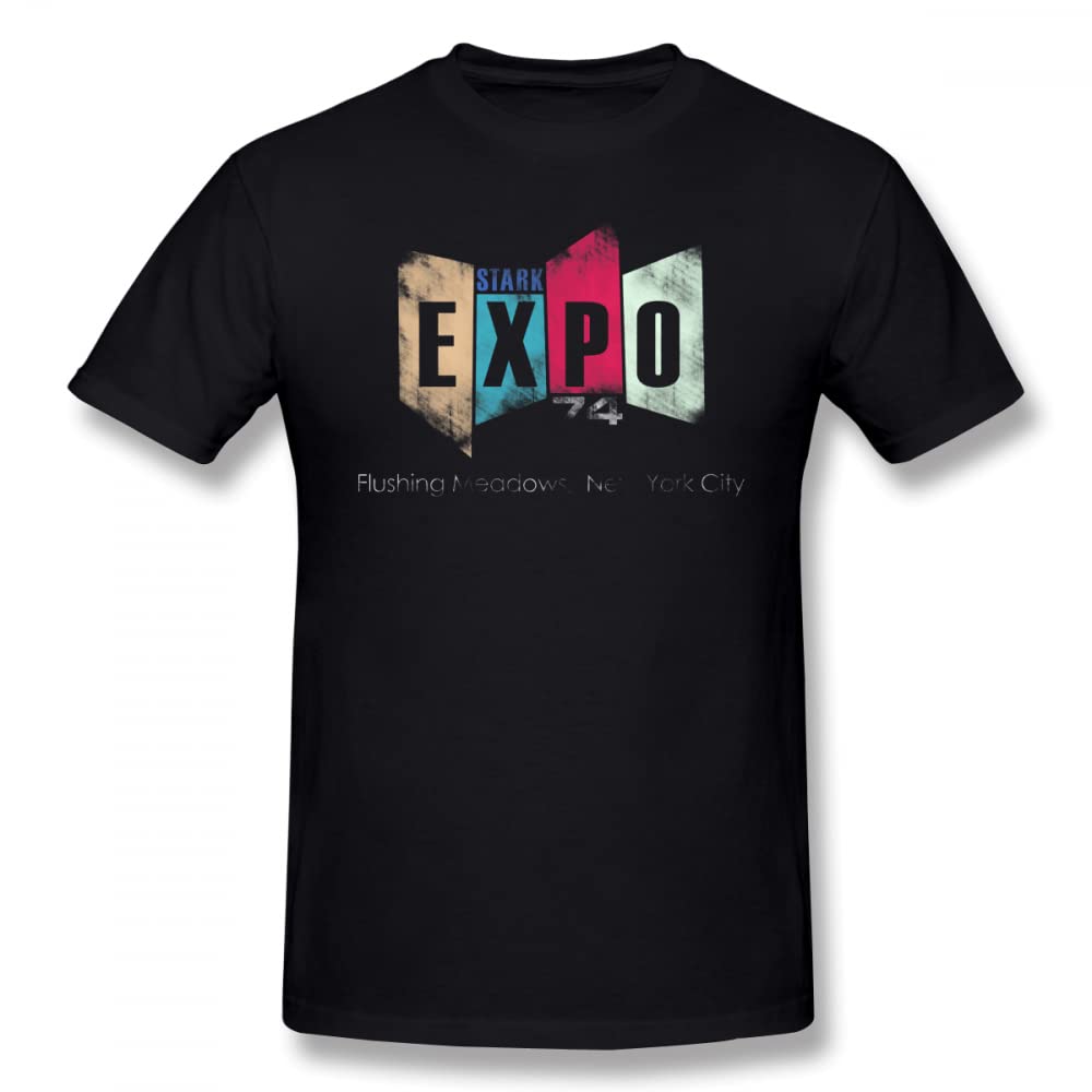 Stark Industries T Shirt Stark Expo 74 T-Shirt Man Cute Tee Shirt Graphic Cotton Short Sleeve Fashion Oversize Tshirt XS чёрный