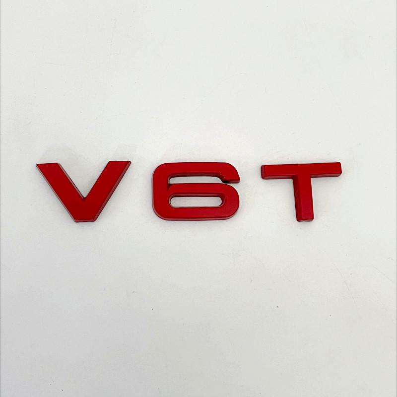 3D Metal V6T V8T Side Fender Emblem Tail Trunk Logo Badge Sticker Car Styling For 2s A3 A4 A5 A6 A7 A8 S3 S4 S5 S6 Q3 Q5 Q7A1