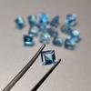 4 MM Square Cut 15 Pieces Lot Sky Blue Topaz Gemstone, Healing Natural Sky Blue Topaz Gemstone Lot For Jewelry Making Use.