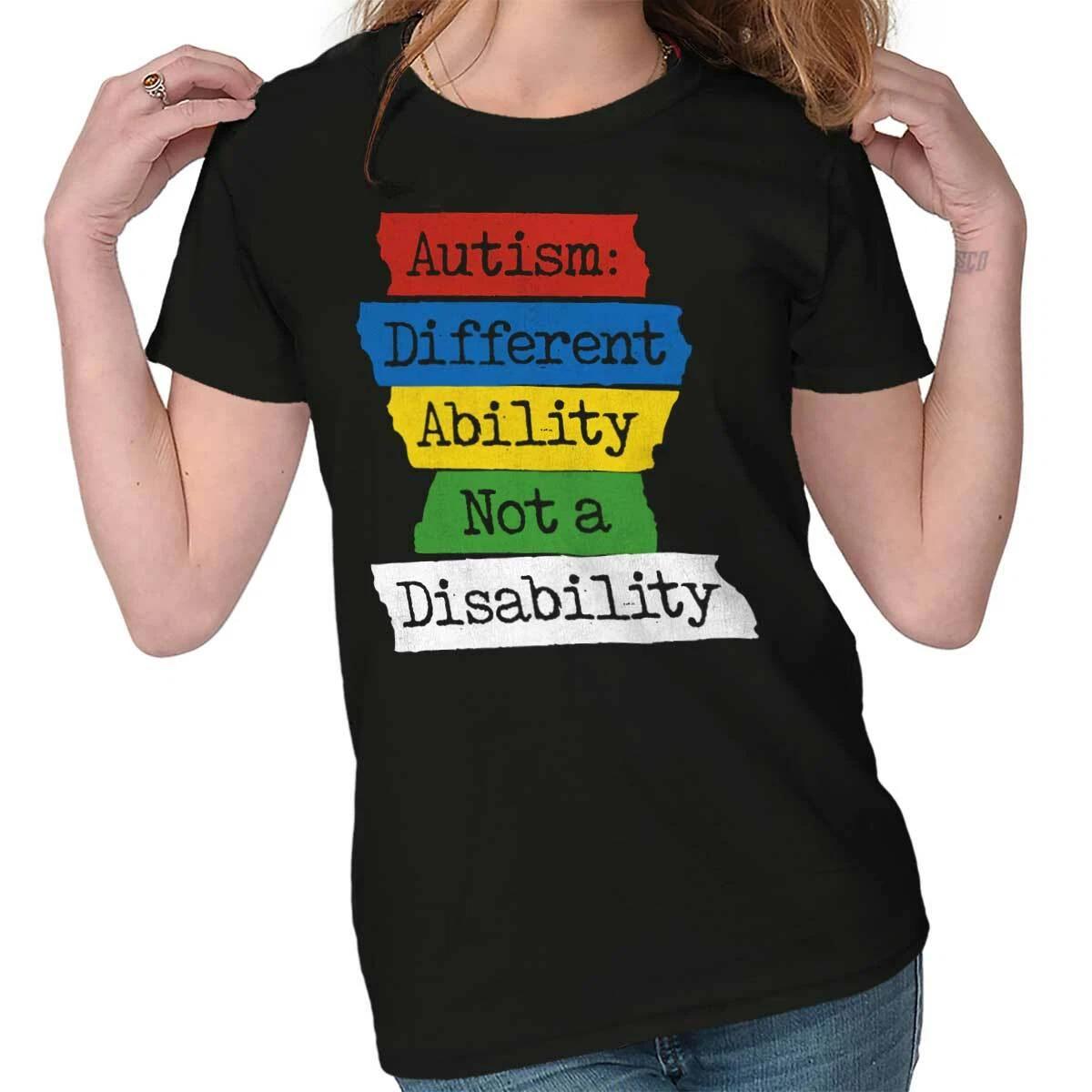 Autism Different Ability Not A Disability Womens Top Junior Graphic Tee XXXXL