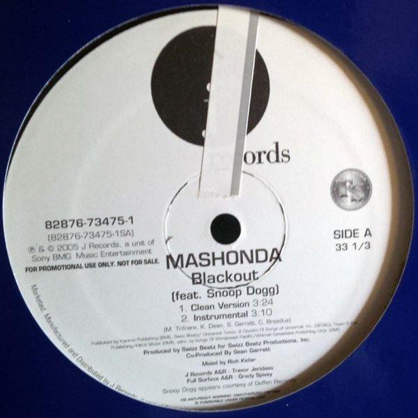 

12inch Record MASHONDA Blackout 82876734751 J Records 2005 US Rap HipHopRB Used