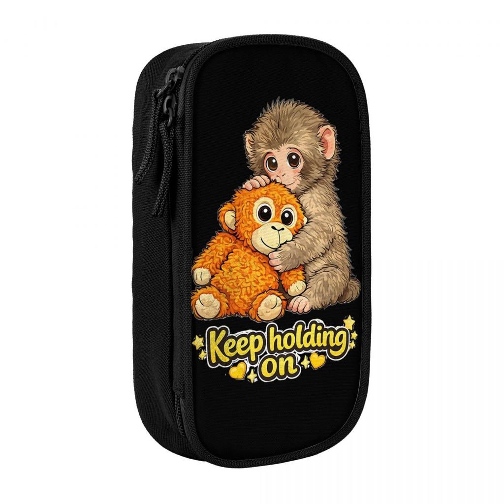 Keep Holding On Punch Monkey Pencil Case Pencilcases Pen Kids Large Storage Pencil Bags School Supplies Cosmetic Stationery